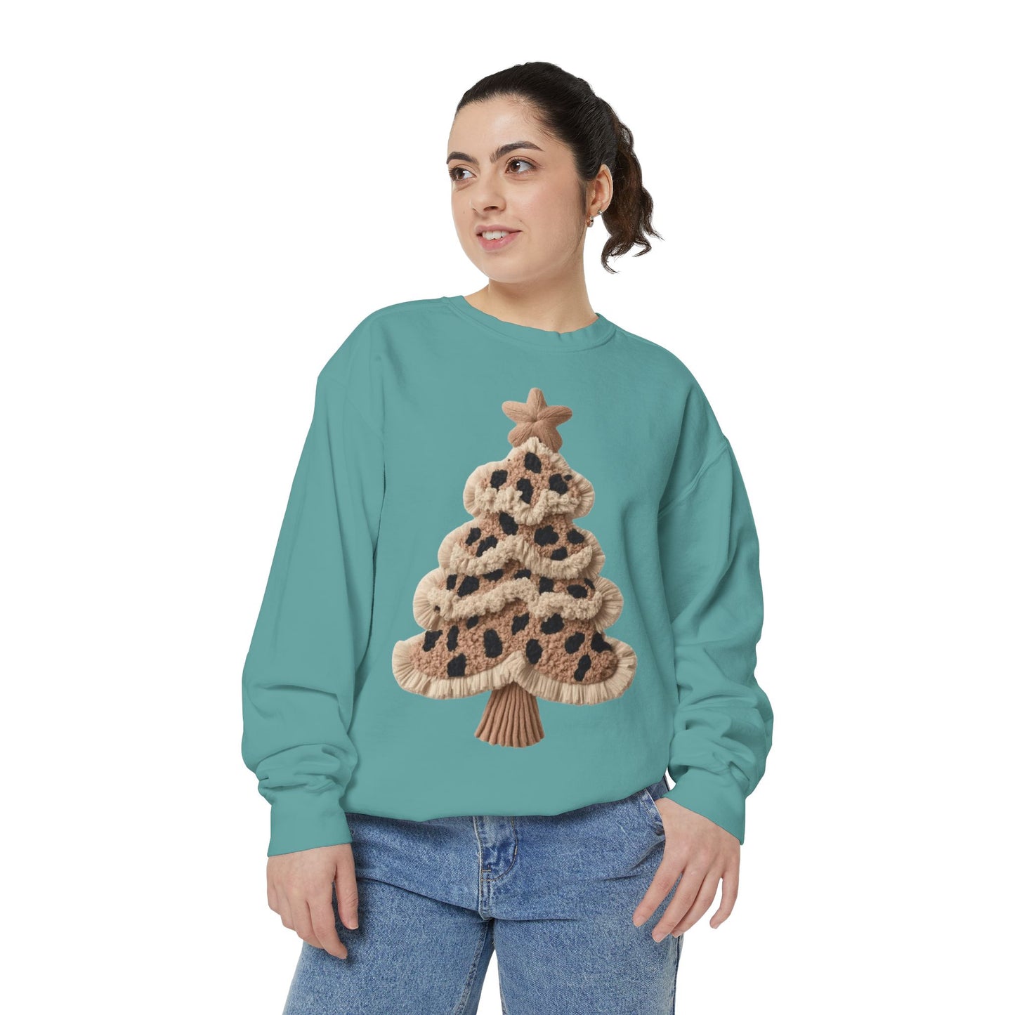 Leopard Knit Christmas Tree Sweatshirt unique festive designs and joyful