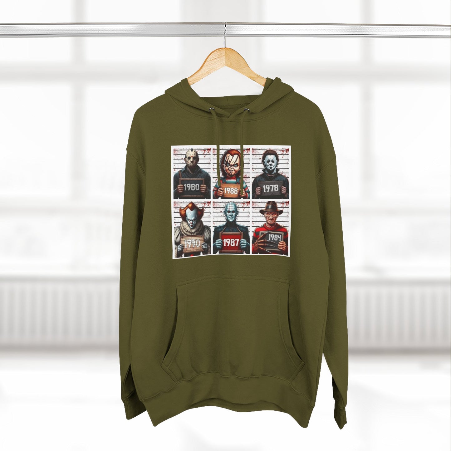 Spooky Vibes Only Halloween Sweater Retro Horror Movie Three-Panel Fleece Hoodie, Halloween Gift, Cozy Sweatshirt, Movie Lover Apparel, Vintage Movie Merchandise