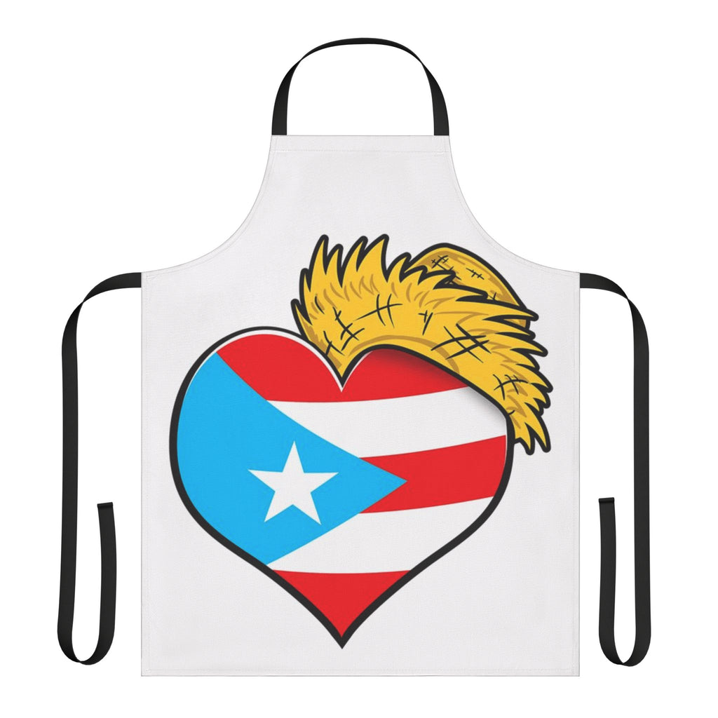 Puerto Rico Heart Flag Apron  Patriotic Cooking Gift Boricua Humor Cooking Apron | Puerto Rico Pride Gift