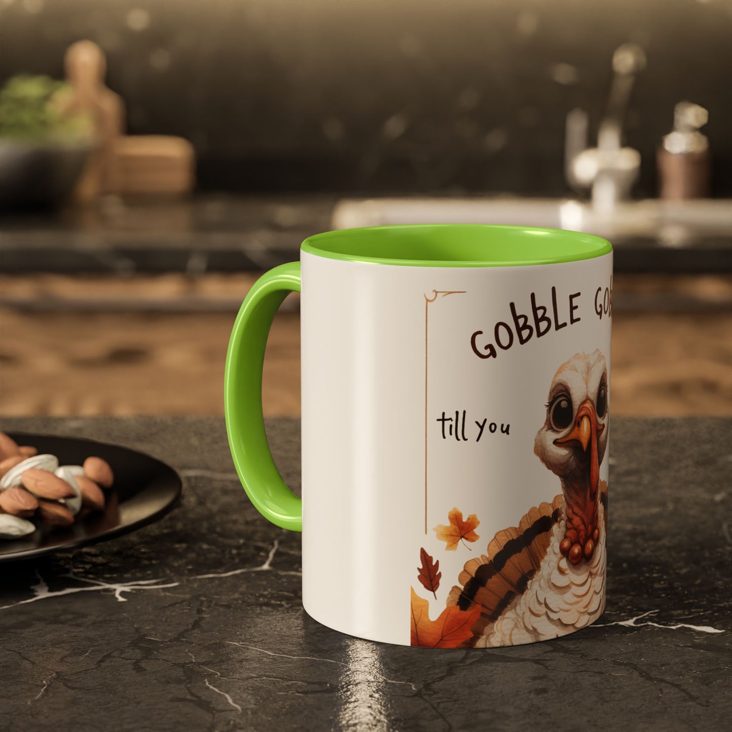Mix cozy, aesthetic, and autumn-inspired sayings 🍁 Whimsical Thanksgiving Mug - Gobble Gobble Design