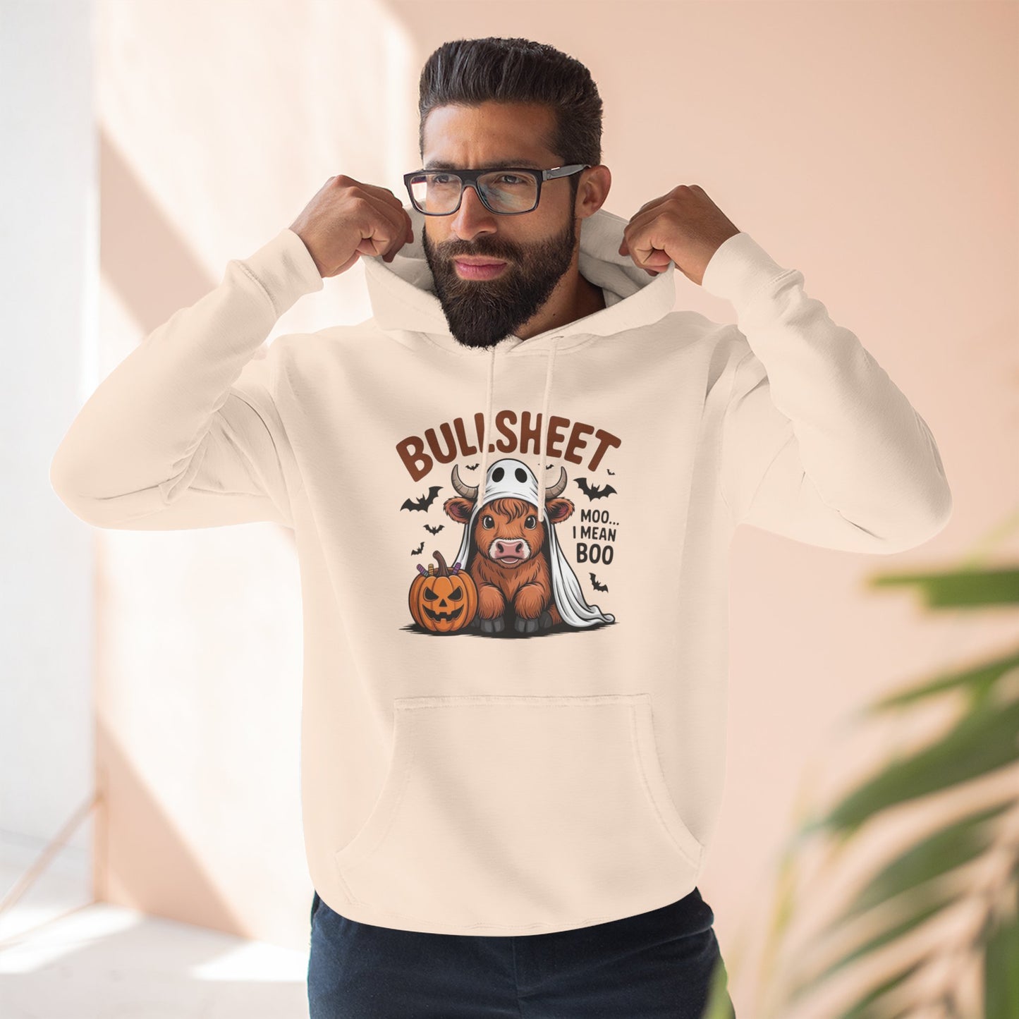 Spooky Vibes Only" Halloween Sweater Cozy Ghostly Fleece Hoodie