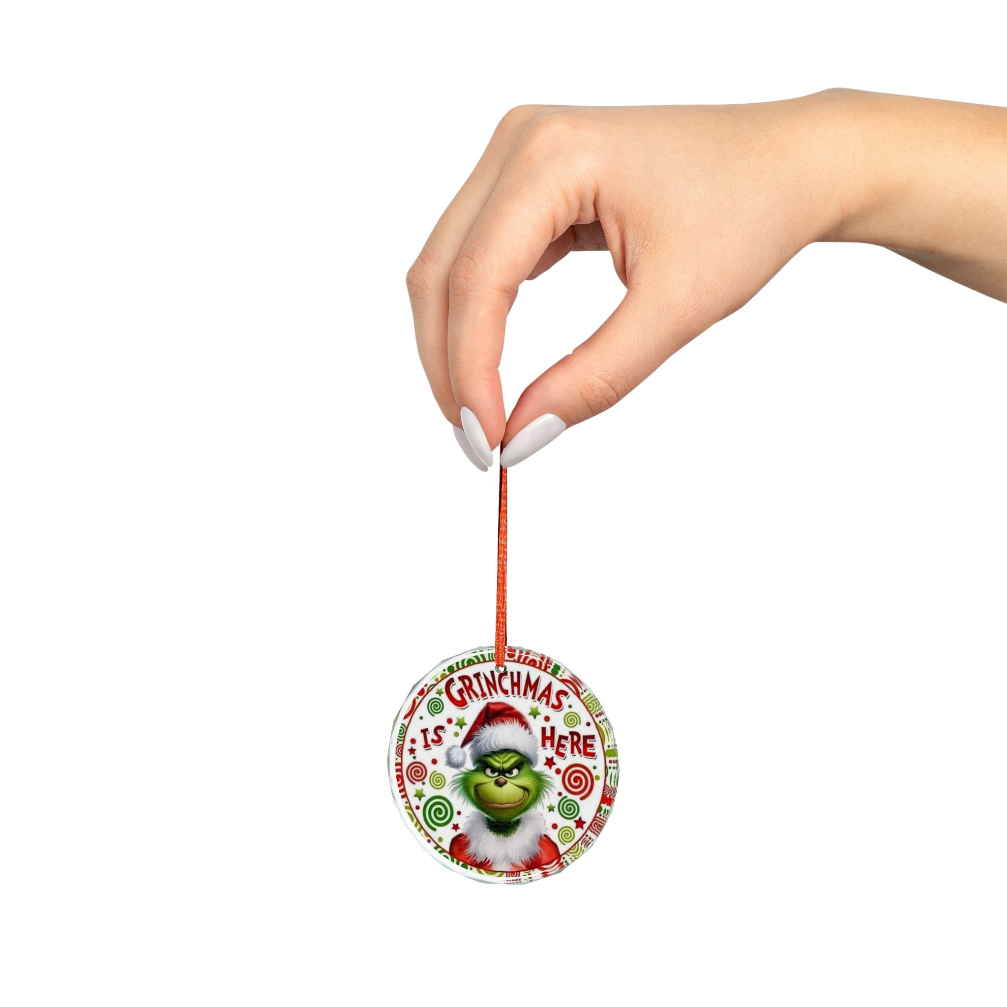 Grinch Christmas Glass Ornament - Holiday Decor