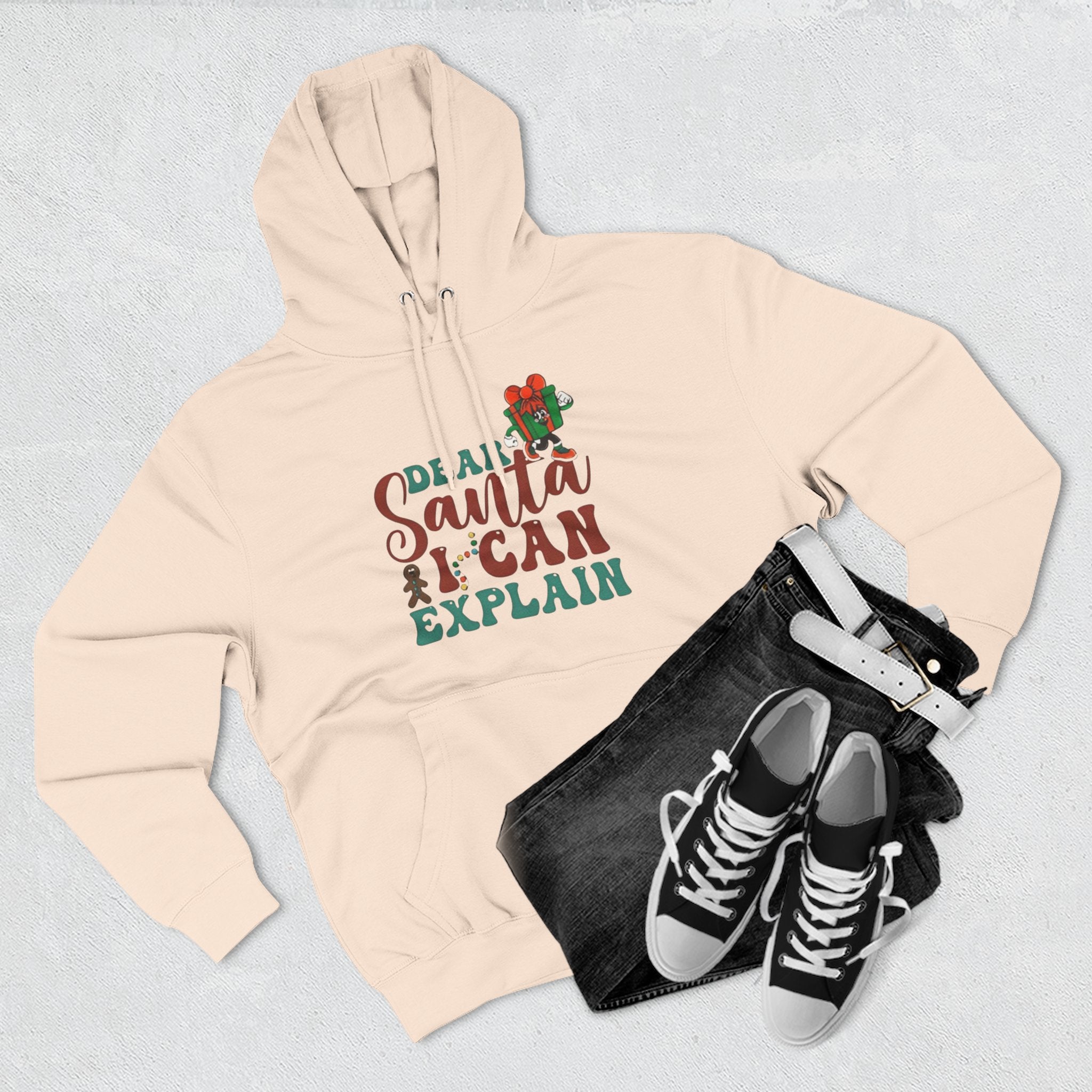 Christmas Hoodie “Dear Santa I Can Explain” Funny Holiday Pullover Christmas T-Shirts and Sweatshirts Collection