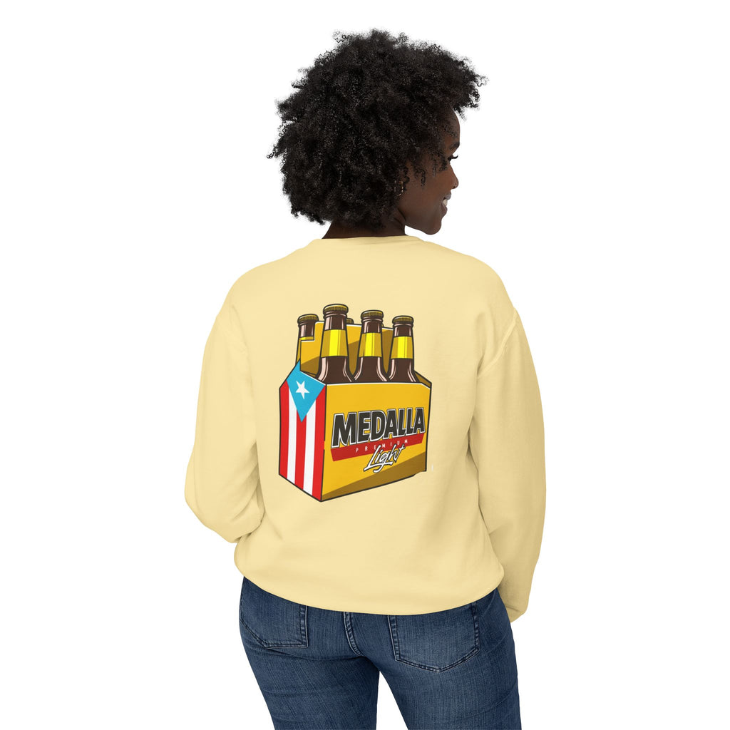 Medalla Light Puerto Rico Sweatshirt Coqui Boricua flag  Beer Pack Graphic Puerto Rico Navidades