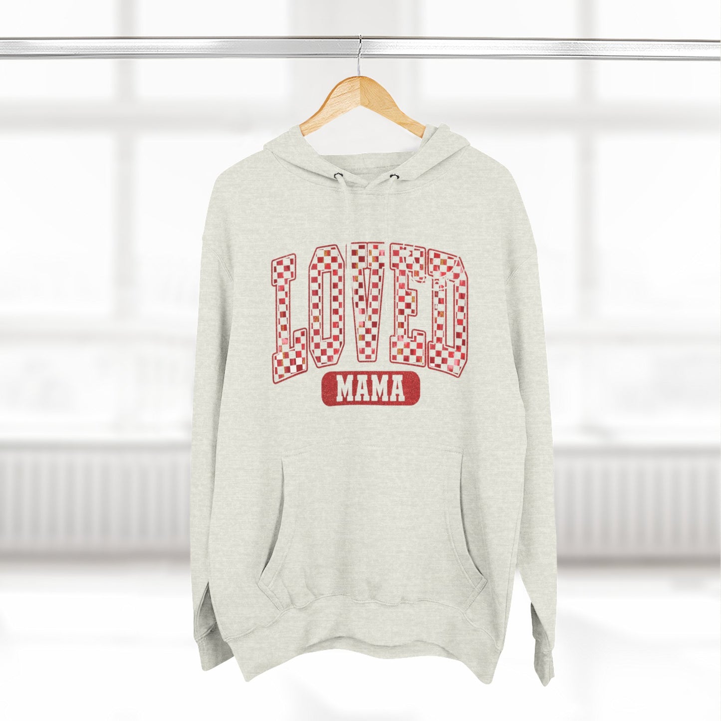 Hoodie  Loved Mama Checkerboard Graphic Hoodie