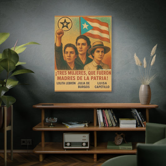 Inspirational Puerto Rican Women Canvas Wall Art, Feminist Gift, Activism Decor, Home Office Wall Art, Puerto Rico Pride