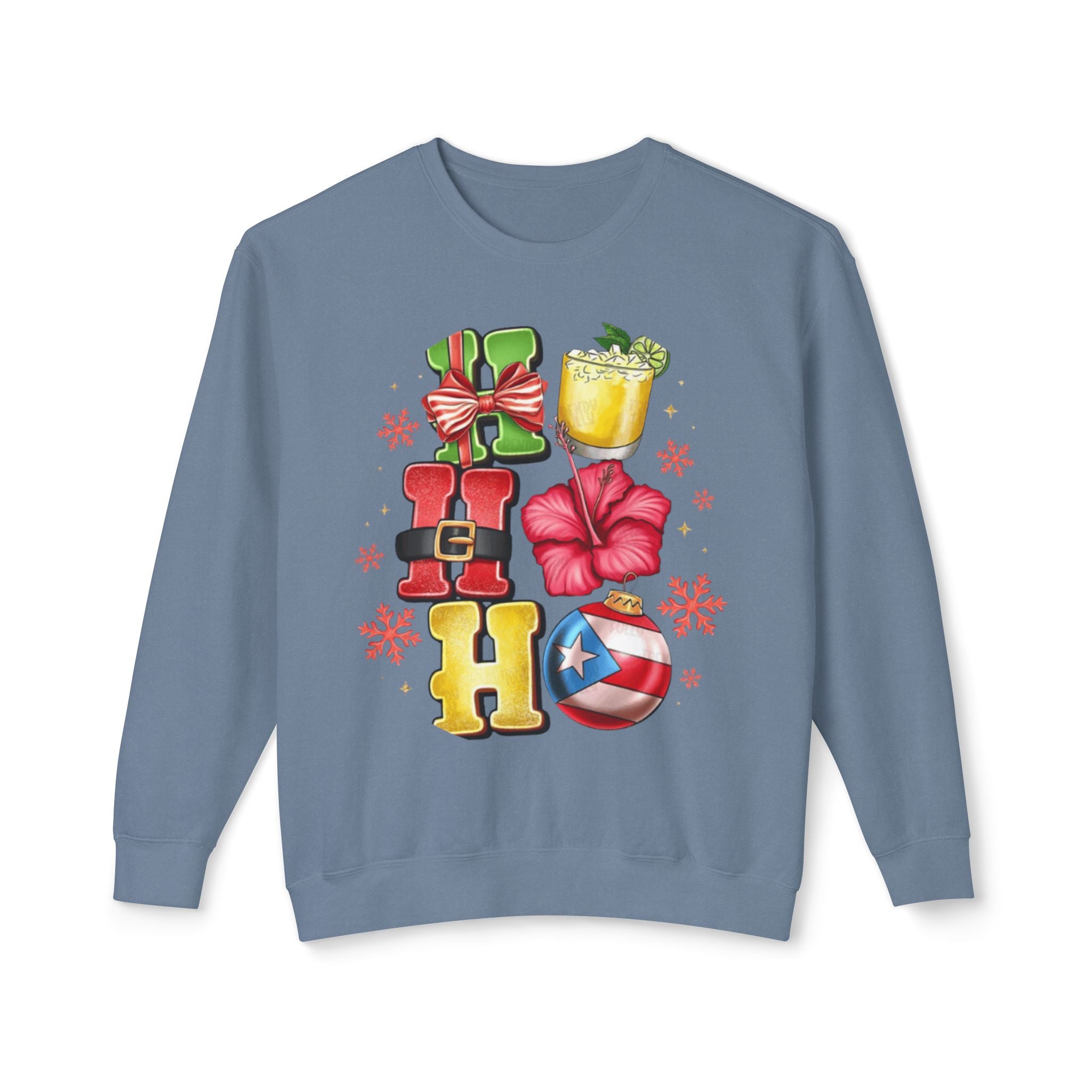 Puerto Rican culture gift Puerto Rico Aloha Holiday Crewneck Sweatshirt
