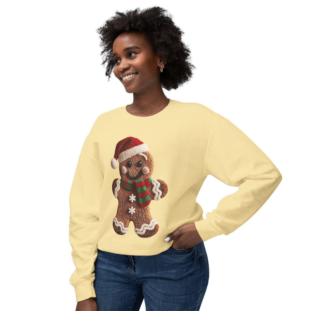 Gingerbread Cookie Christmas Sweatshirt – Cute Santa Hat & Scarf Holiday Crewneck