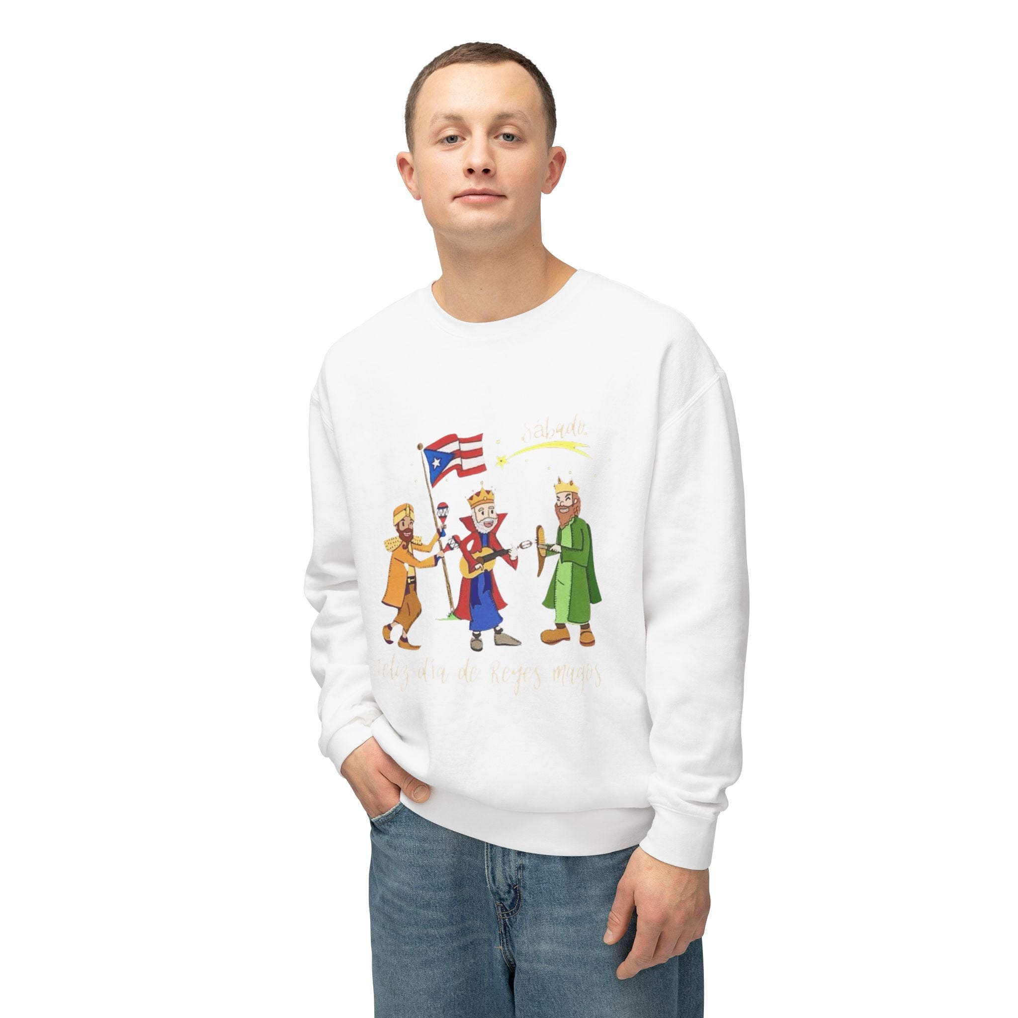 Three Kings Sweatshirt  'Feliz Día De Los Reyes Magos' Holiday Crewneck Christmas T-shirts and sweaters