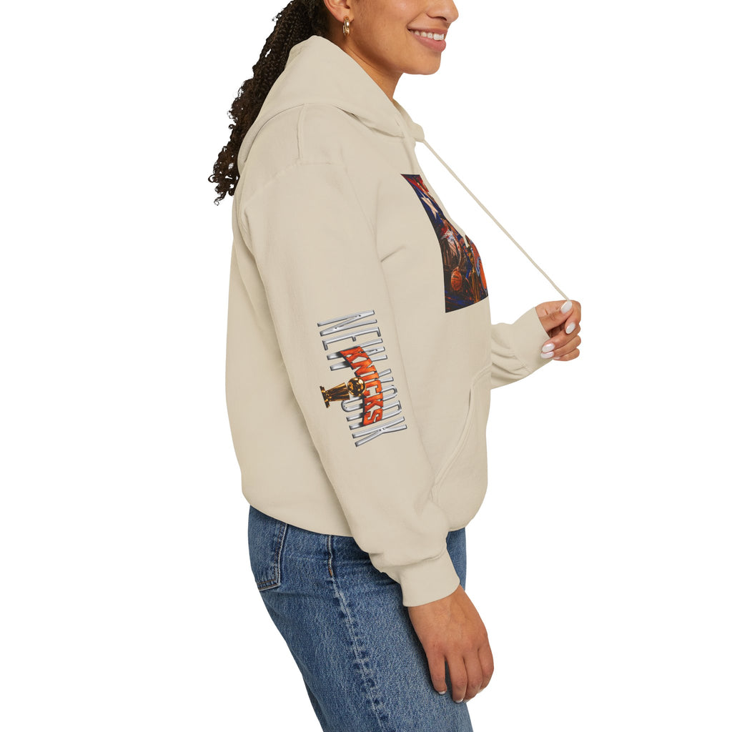 NY-K Retro Player Collage Hoodie — Basketball Fan Sweatshirt