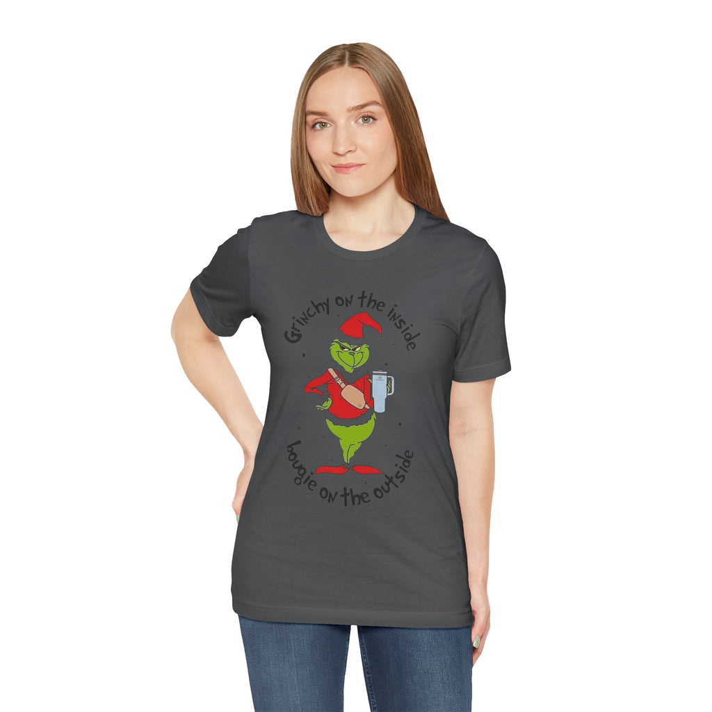 Grinch-Inspired Holiday Tee: 'Grinchy on the Inside, Boogie on the Outside'