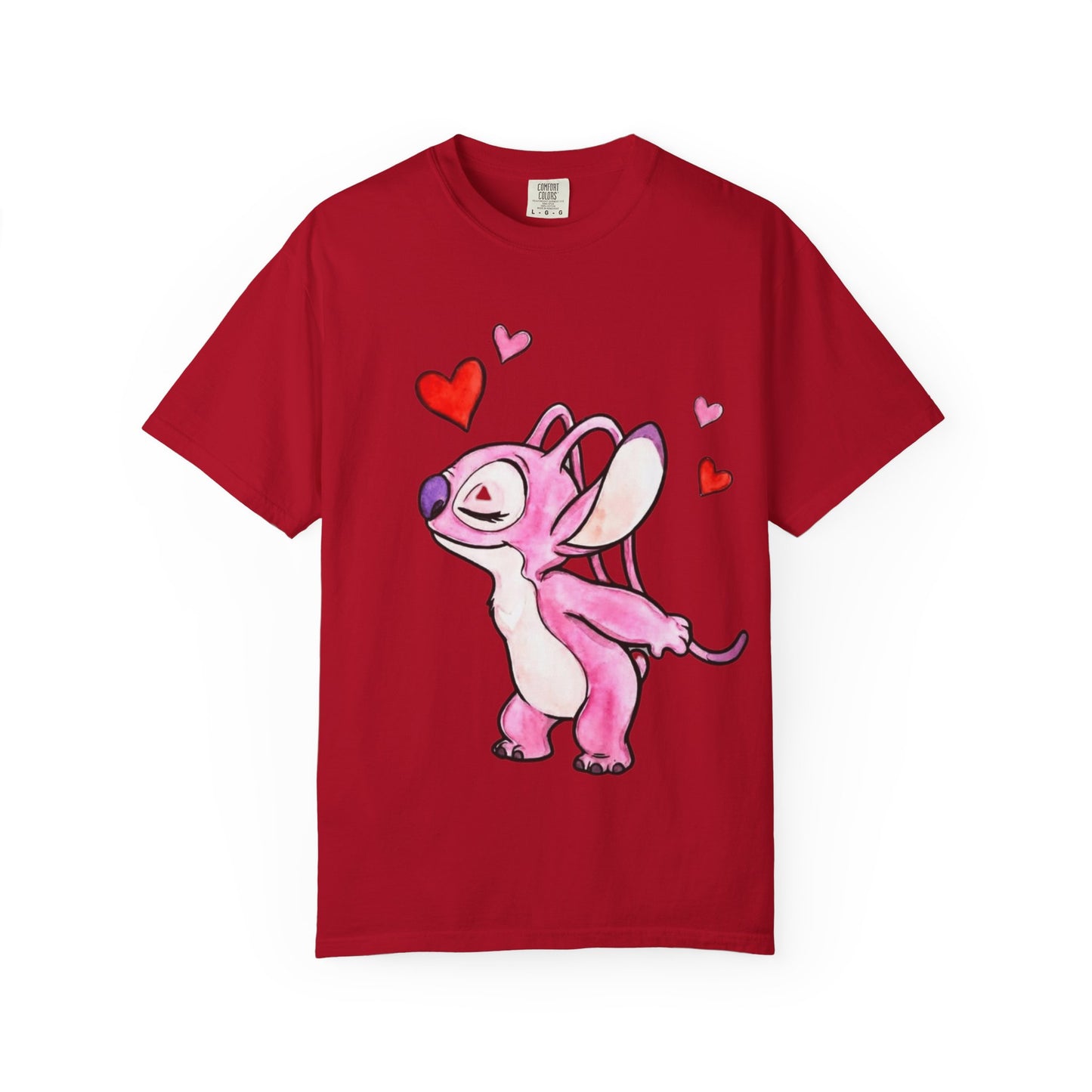 T-Shirt — Cute Pink Cartoon Creature with Hearts | Valentine’s Gift Tee