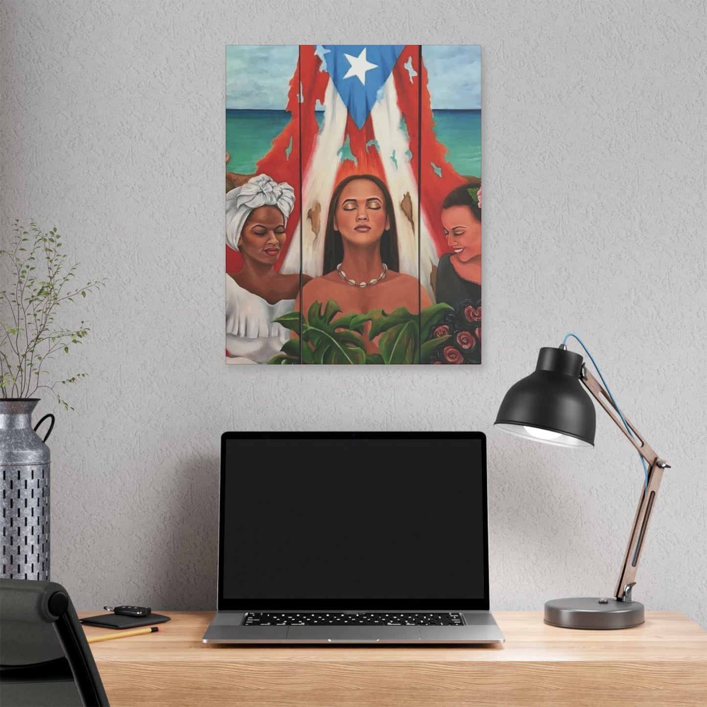 Capturing the Heart and Soul of Puerto Rican Art, Ethnic Canvas Print, Gift for Art Lovers, Beach-Themed Artwork