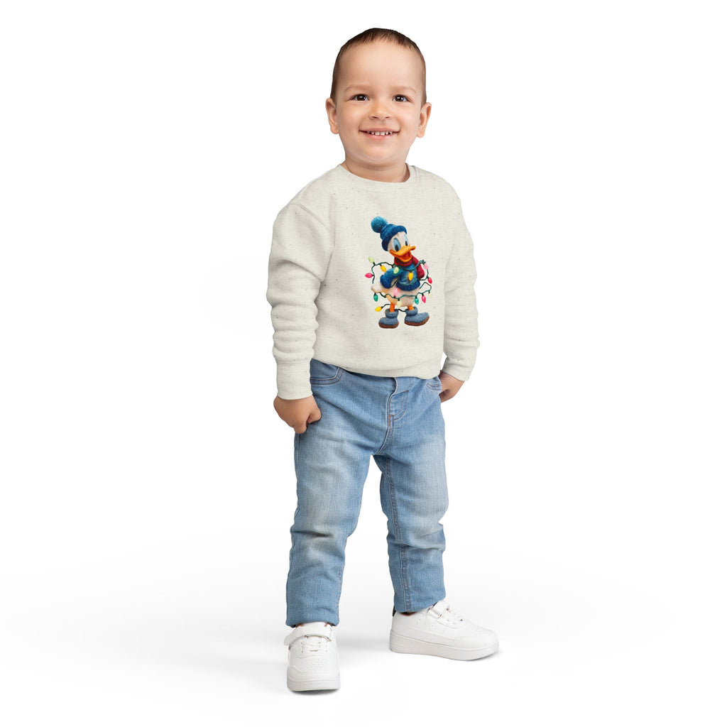 Toddler Sweatshirt  Festive Donald Duck Holiday Lights Pullover