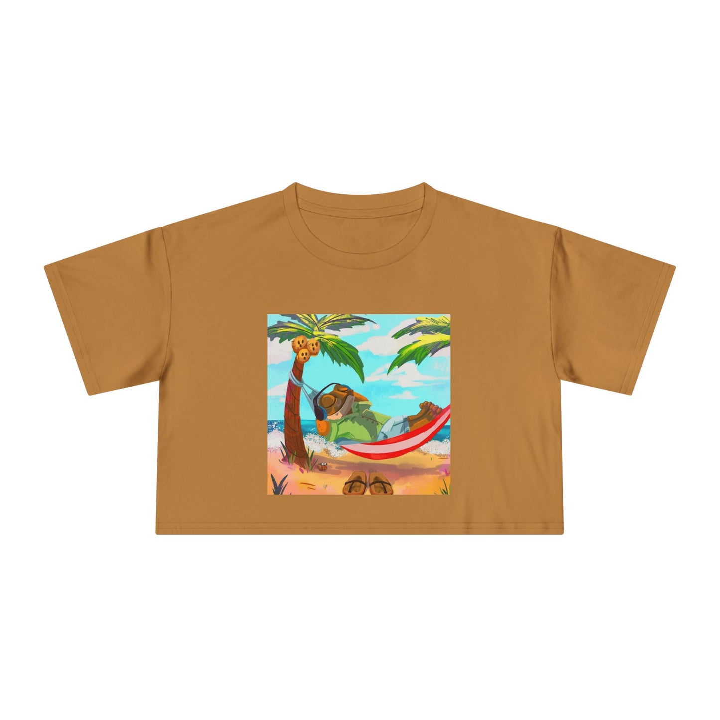 Boriqua T-Shirt Tropical Paradise Crop Tee - Chill Vibes, Women's Casual Top, Summer Style, Beachwear, Vacation Shirt