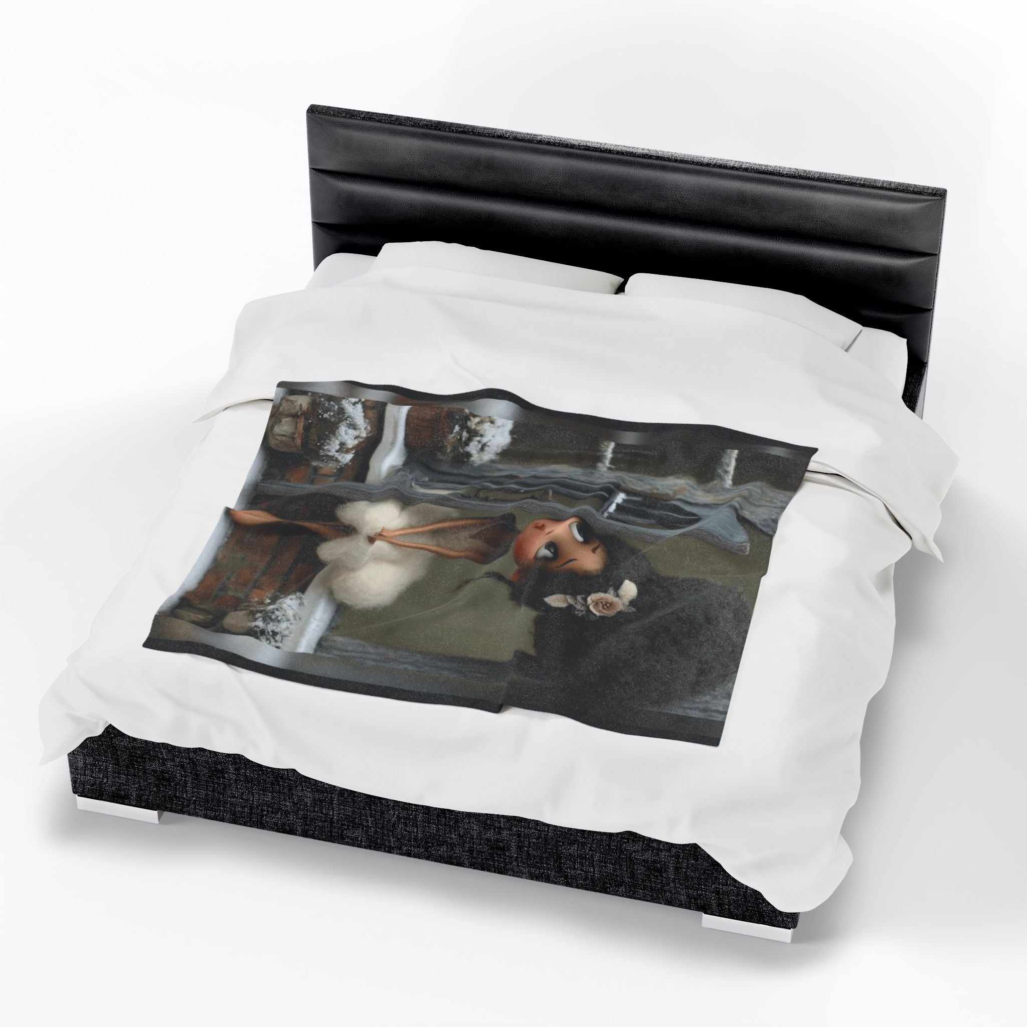 Cute Cozy Plush Blanket — Whimsical Ballerina Girl Velveteen Throw