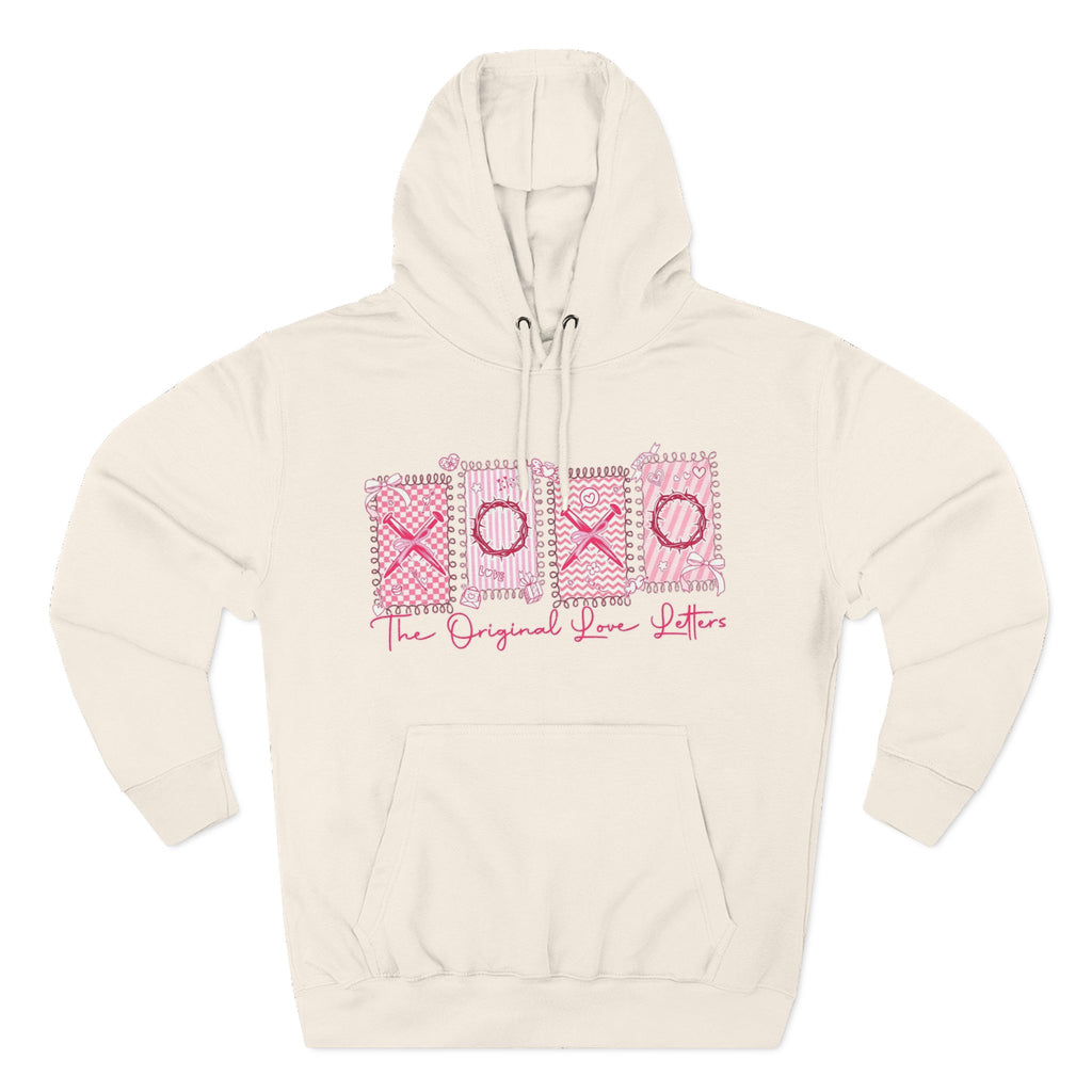 Hoodie  Pink XOXO Three Panel Love Letters Fleece Hoodie