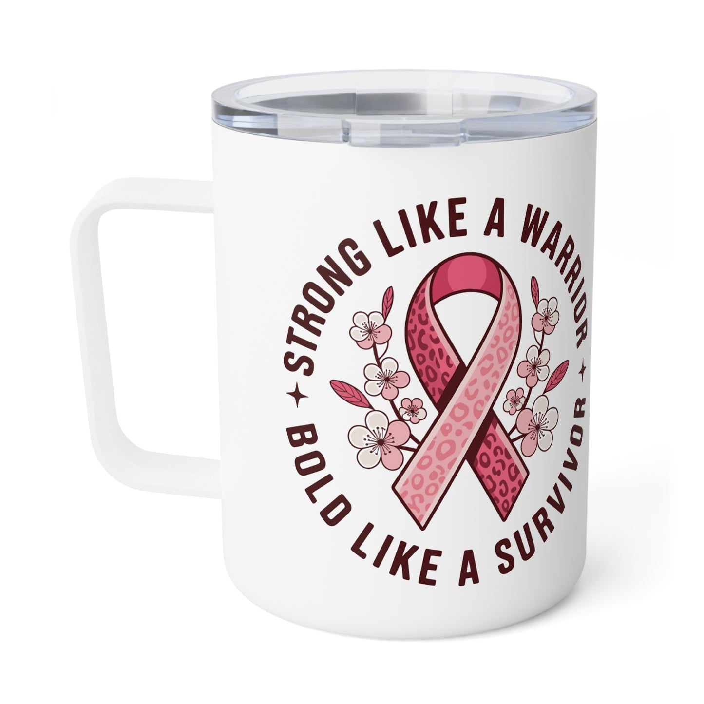 Cancer Survivor Mug WarriorMindset Inspirational Coffee Mug for Cancer Survivors - 10oz Insulated Travel Mug