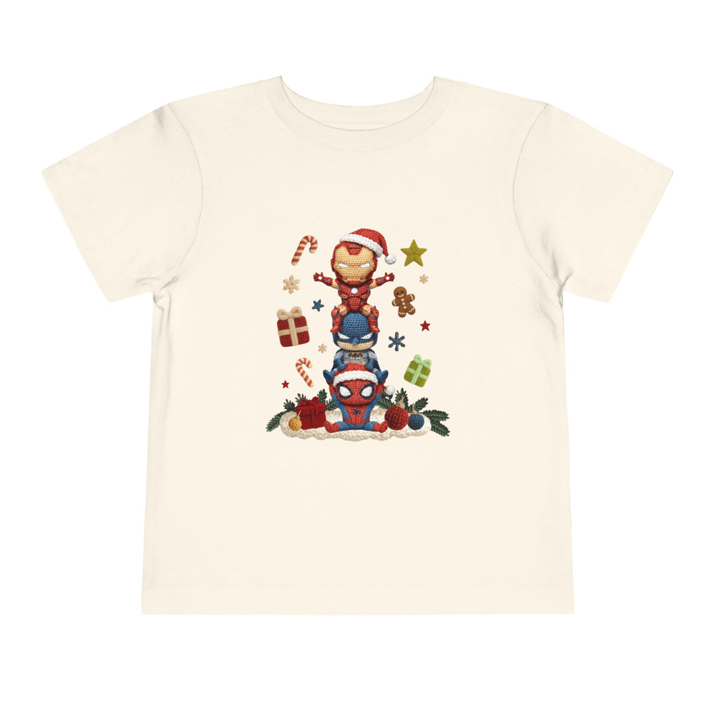 Toddler Tee  Cute Stacked Superhero Christmas Pile christmas kids collection
