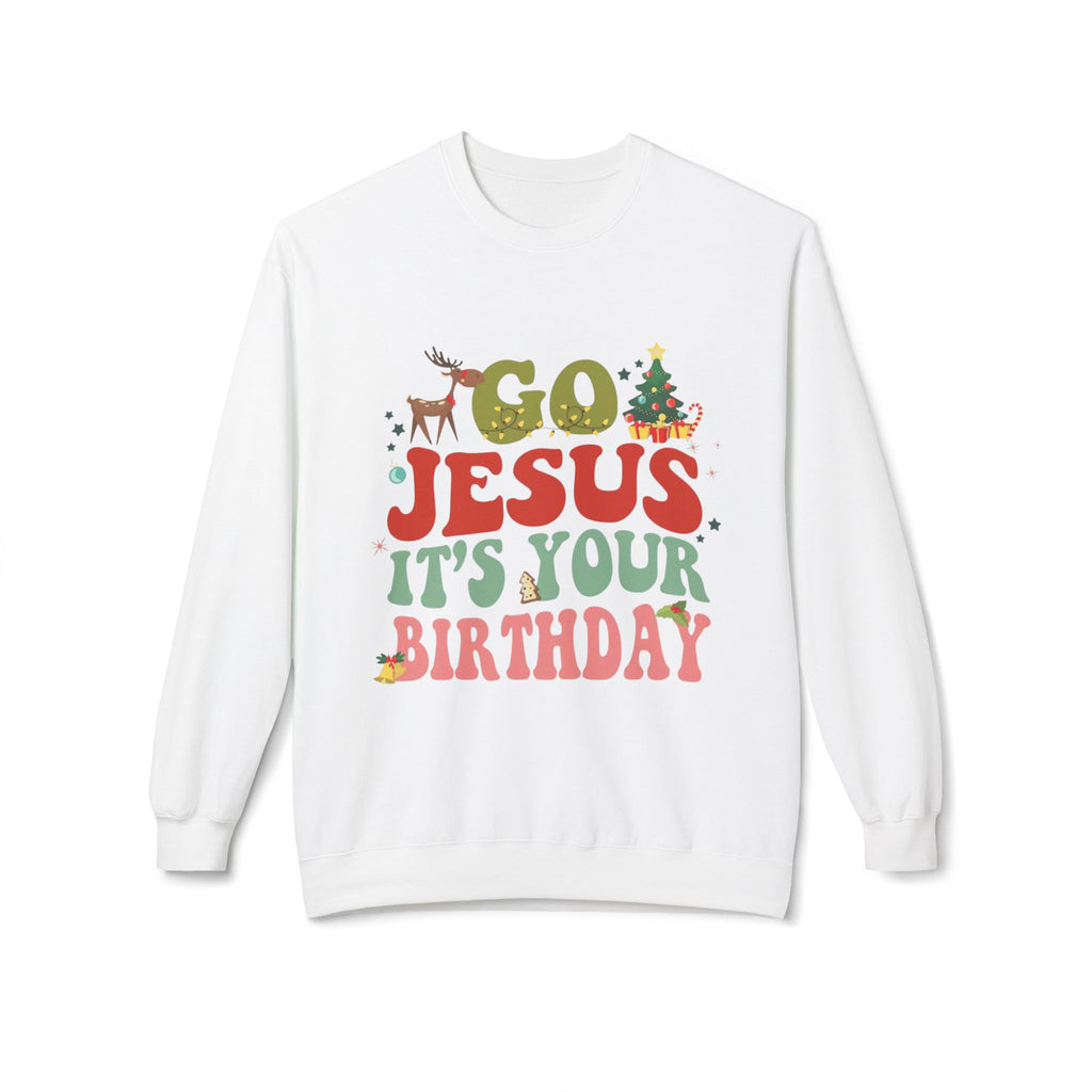 Festive Holiday Designs Go Jesus It’s Your Birthday Christmas Sweatshirt