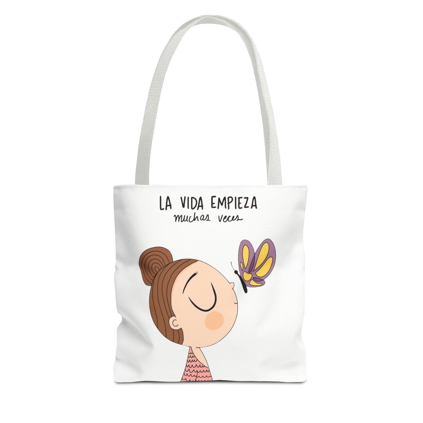 Lleva inspiración contigo a donde vayas, Eco-Friendly Carryall, Motivational Gift, Cute Reusable Shopper, Butterfly Design, Brighten Your Day
