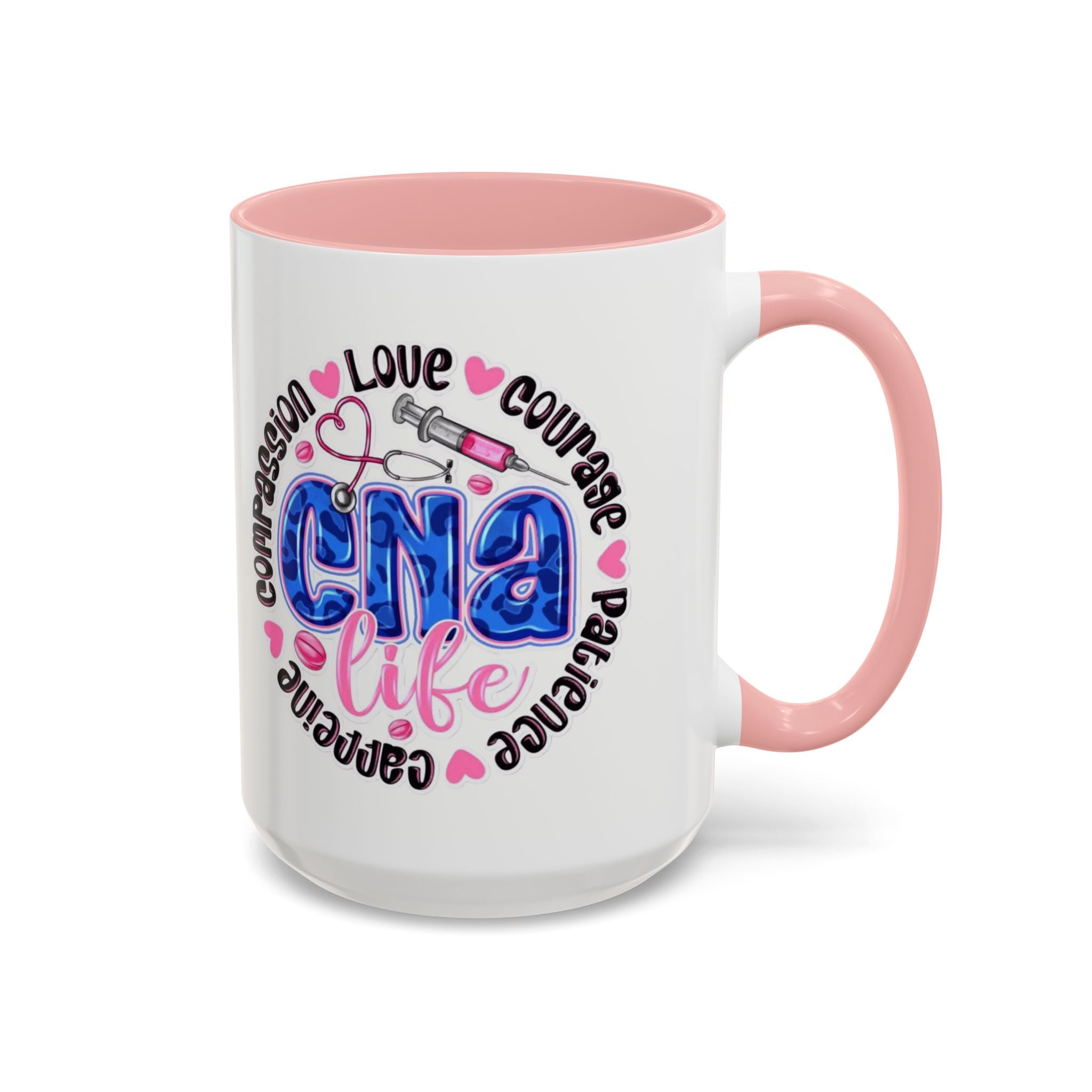 CNA Life Coffee Mug — Compassion, Courage & Patience Accent Mug (11/15oz) Medical Christmas Mug