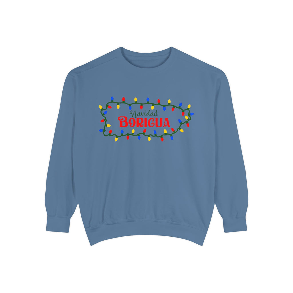 Navidad Boricua Sweatshirt — Puerto Rican Holiday Sweater with Christmas Lights