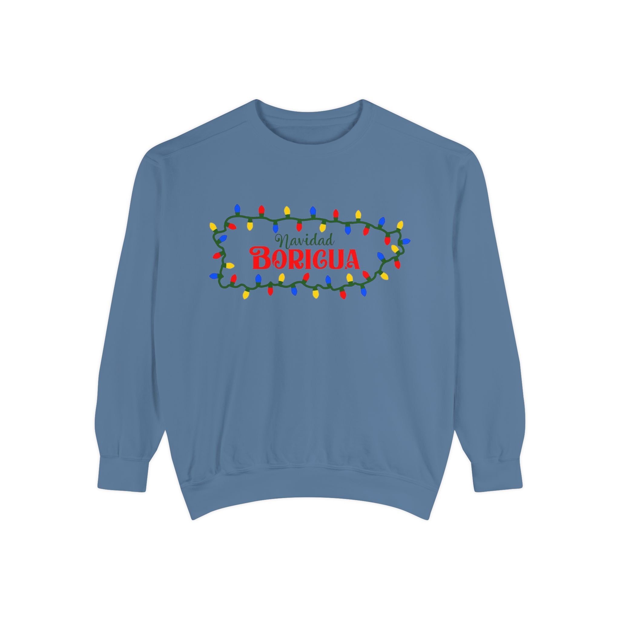 Navidad Boricua Sweatshirt — Puerto Rican Holiday Sweater with Christmas Lights