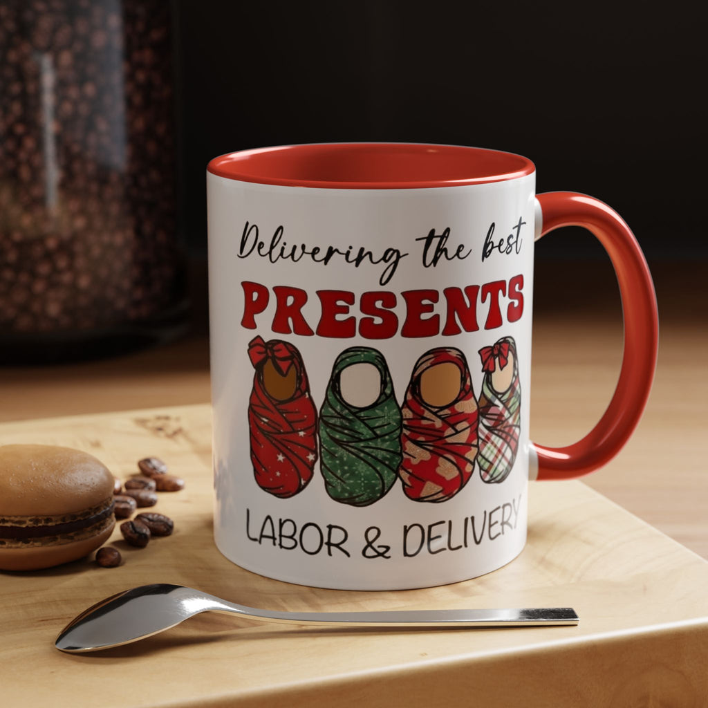Christmas Presents Delivery Coffee Mug — "Delivering the Best Presents" Accent Mug Medical Christmas Mug,