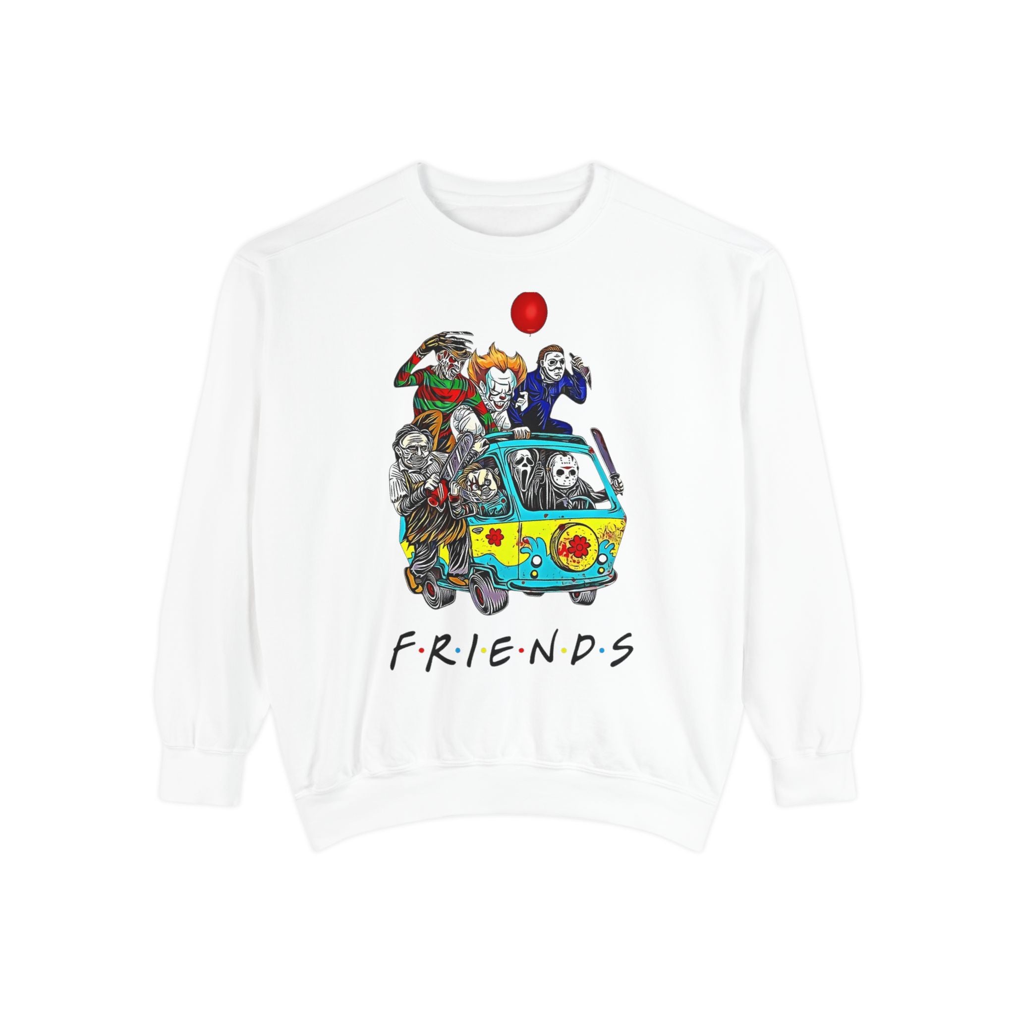 Friends-Inspired Unisex Garment-Dyed Sweatshirt, Cozy Casual Wear, Unique Graphic Sweatshirt, Perfect Gift, Everyday Style