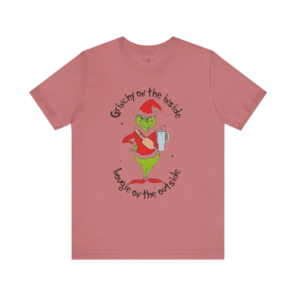 Grinch-Inspired Holiday Tee: 'Grinchy on the Inside, Boogie on the Outside'