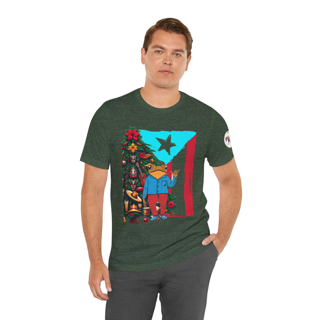 Puerto Rico Holiday T-Shirt  Coquí by Christmas Tree Graphic Puerto Rico’s Navidades