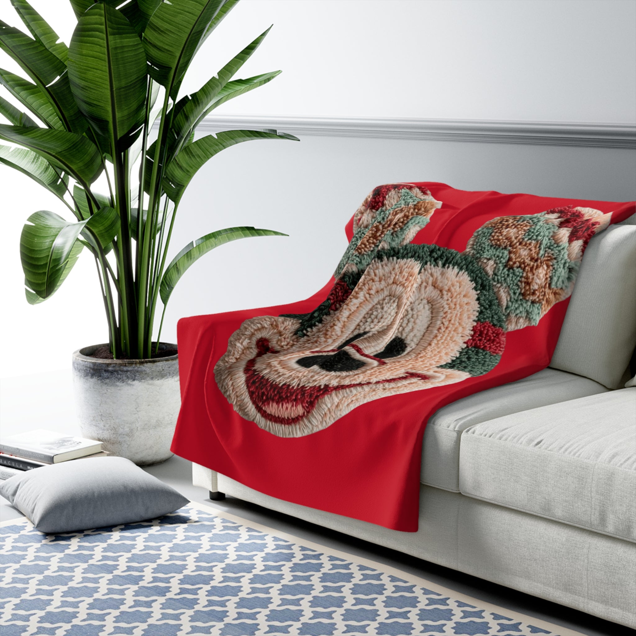Magical Christmas Cartoon Blanket Holiday Sherpa Blanket  Festive Mickey Knit Plush Fleece