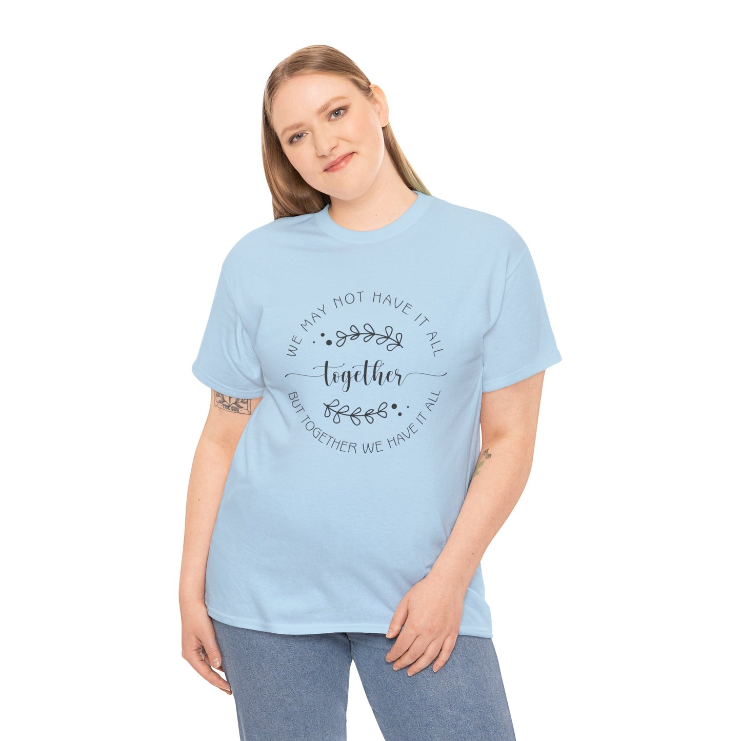 Together Floral Circle Tee  "Together" Inspirational Family Unity Shirt