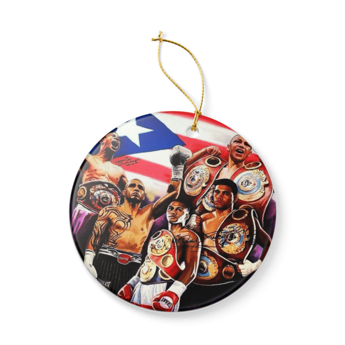 Copy of Boxing Champions Ceramic Ornament  Puerto Rican Pride Boxing Belt Artwork
