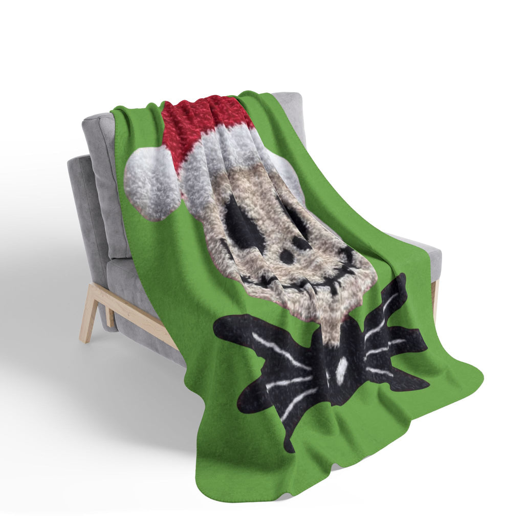 Magical Christmas Cartoon Blanket Christmas Skull Sherpa Blanket  Santa Hat Jack Skellington Holiday Throw