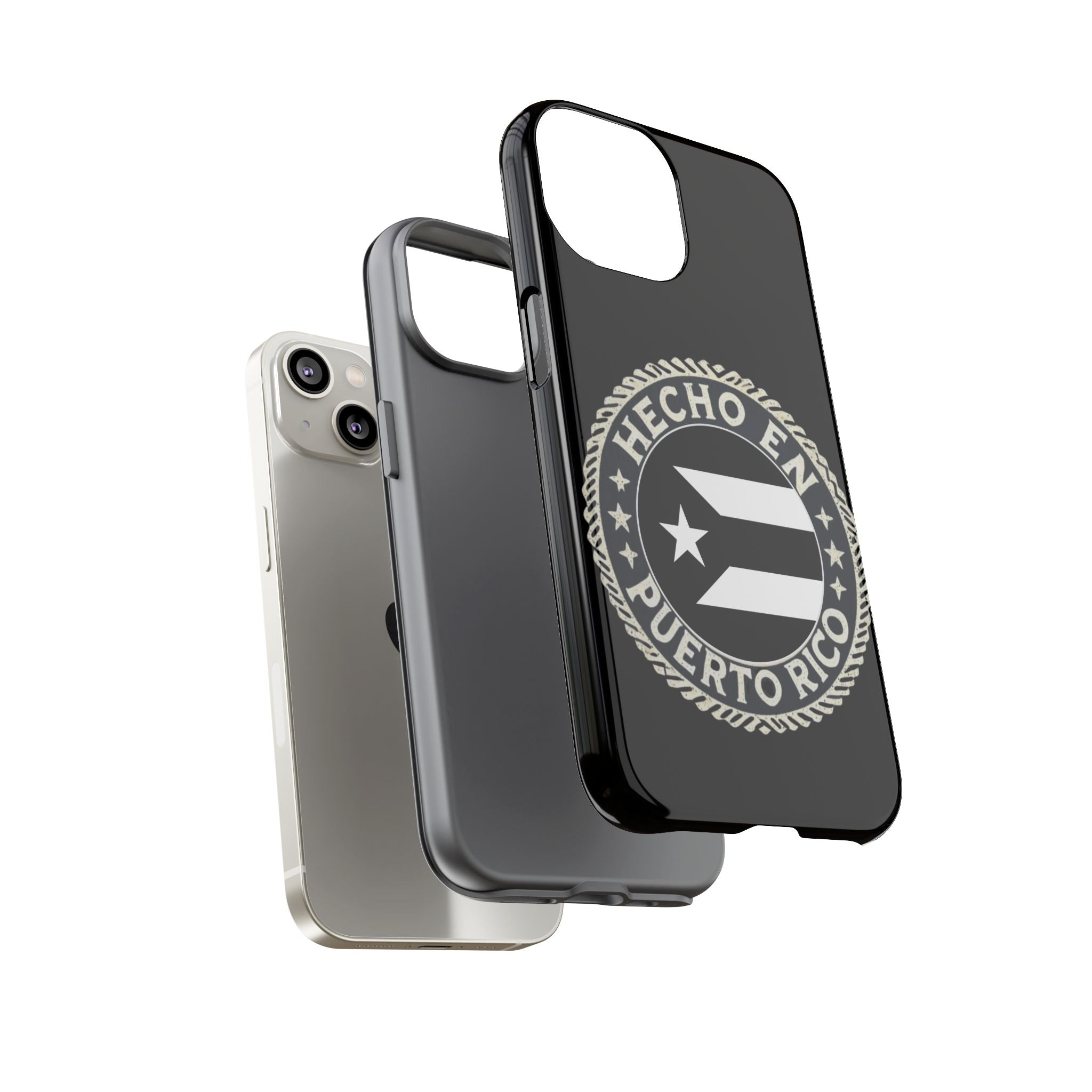 Hecho en Puerto Rico Phone Case  Puerto Rican Flag Emblem Tough Protective Cover