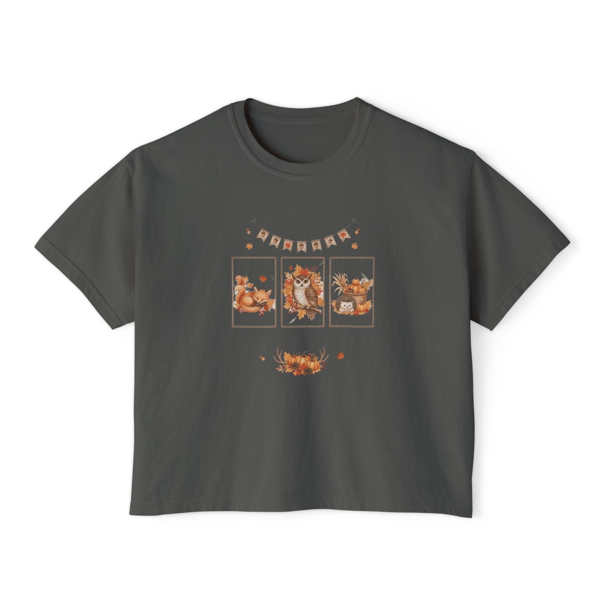 Autumn Vibes Women's Boxy Tee - Cozy Seasonal Apparel, Perfect for Fall Celebrations, Casual Style, Gift for Her, Cute Graphic Top