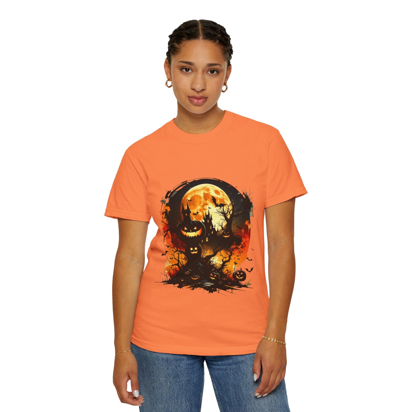 Halloween Moon Graphic T-shirt, Unisex Spooky Shirt, Fall Outfit, October Fest Tee, Halloween Party Wear, Trick or Treat T-shirt
