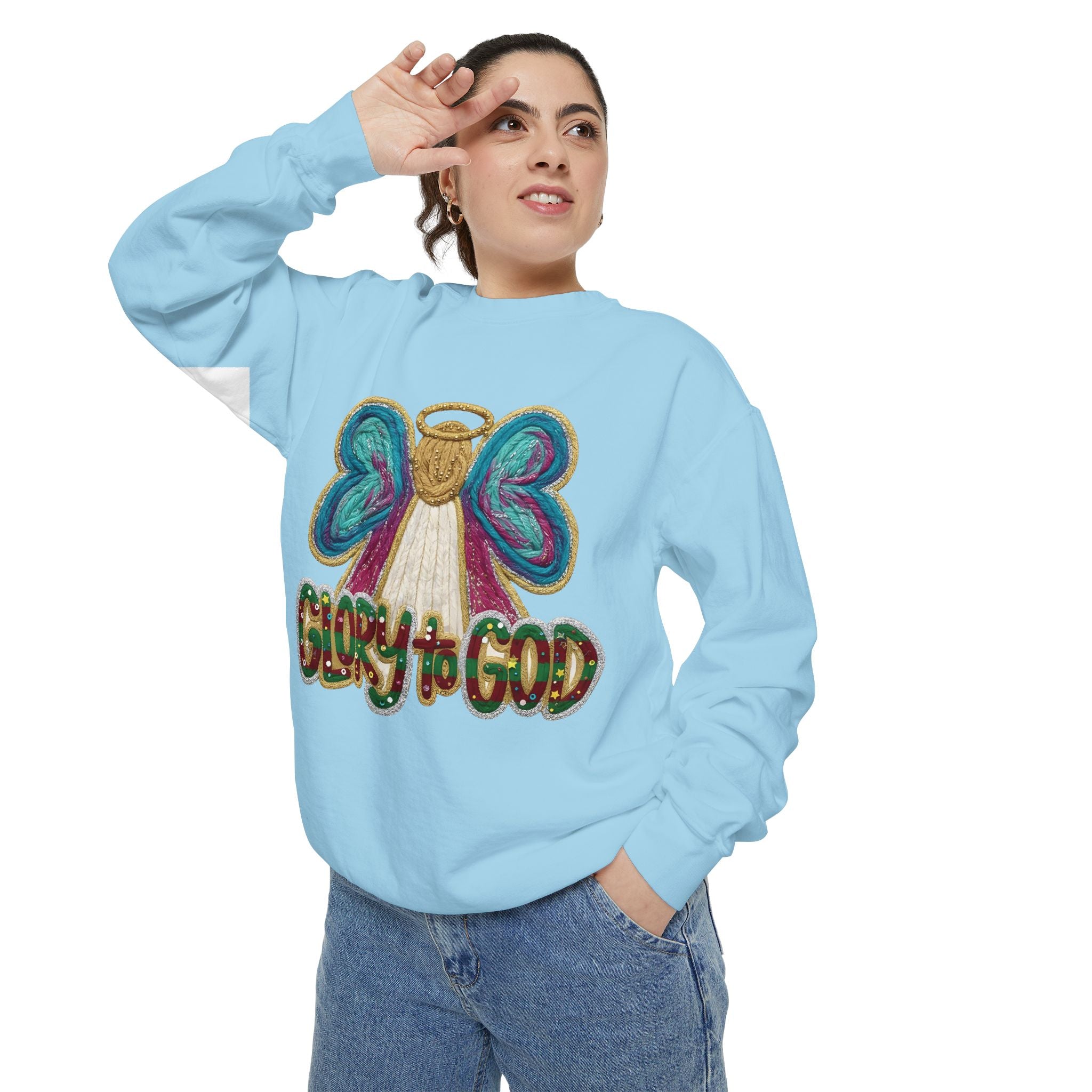 Glory to God Angel Sweatshirt Christmas Holiday Collection  Festive T-Shirt & Sweater
