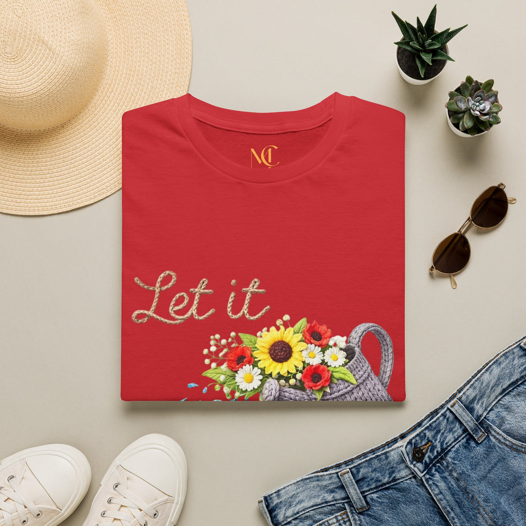 Let It Grow T-Shirt — Floral Watering Can Garden Tee