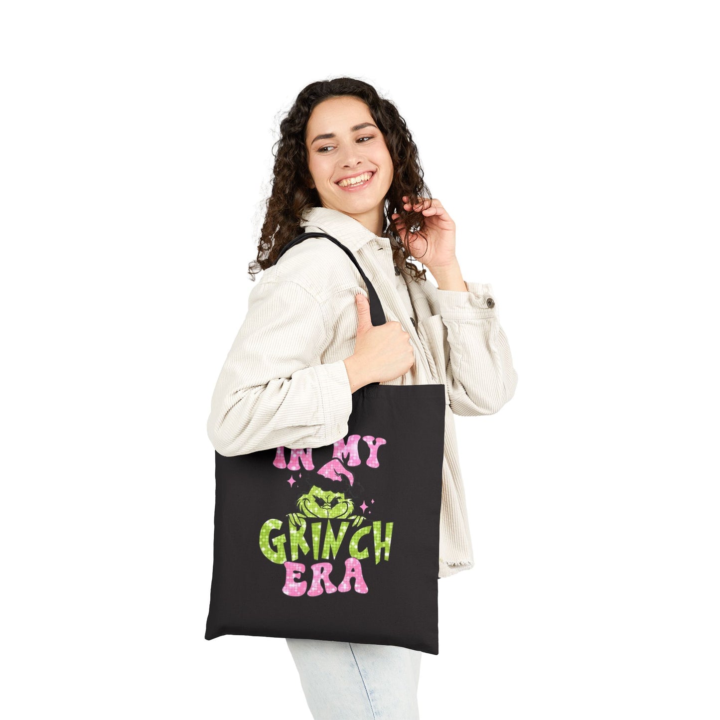 Grinch Era Cotton Canvas Tote Bag | Fun Holiday Shopping Bag