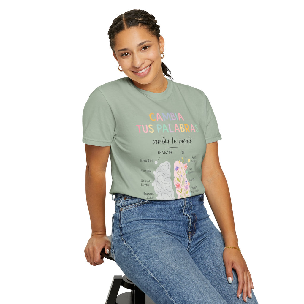 Cambia Tus Palabras Floral Positivity T-Shirt