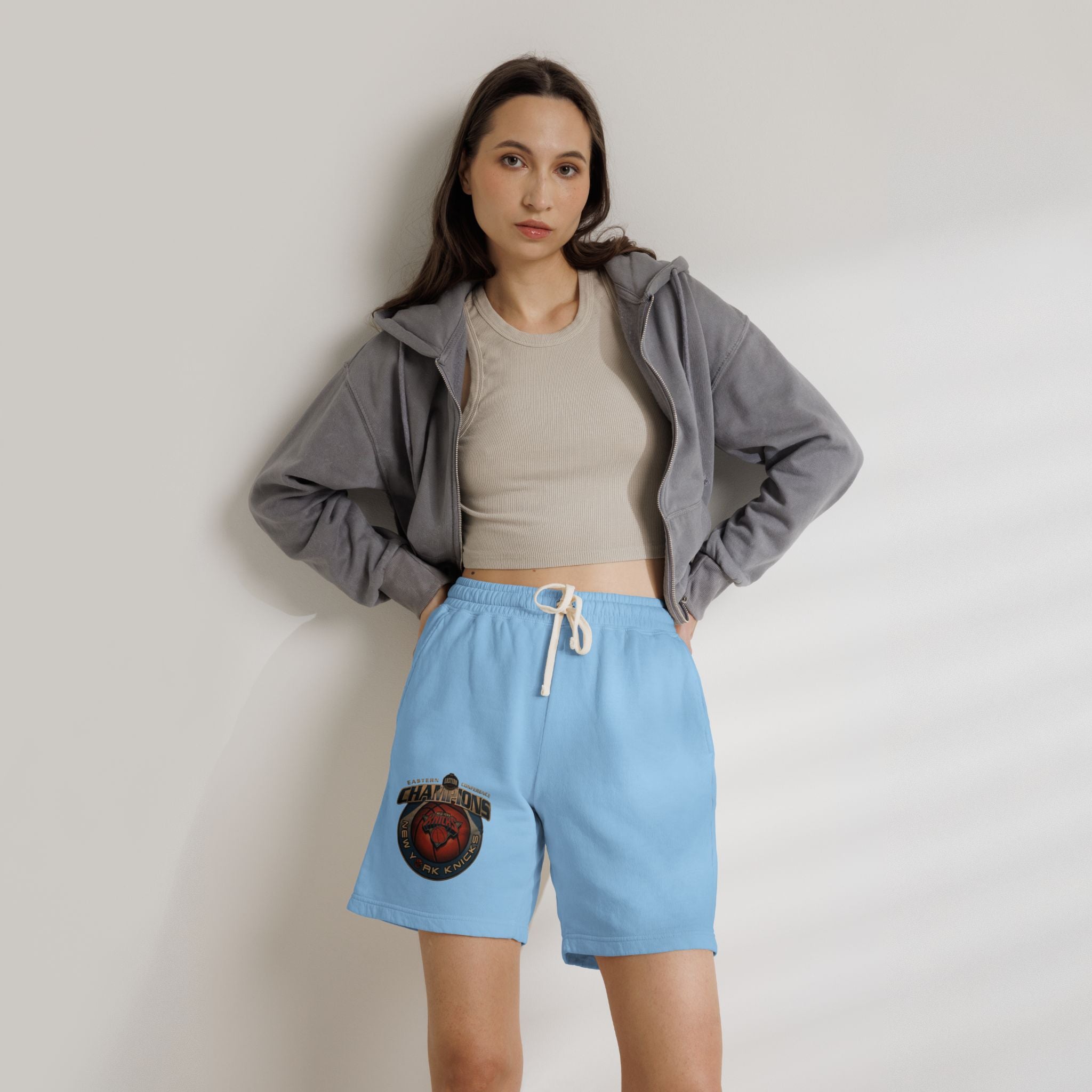 Champ-Heart Basketball Graphic Sweat Shorts — Athletic-Inspired Casual Shorts