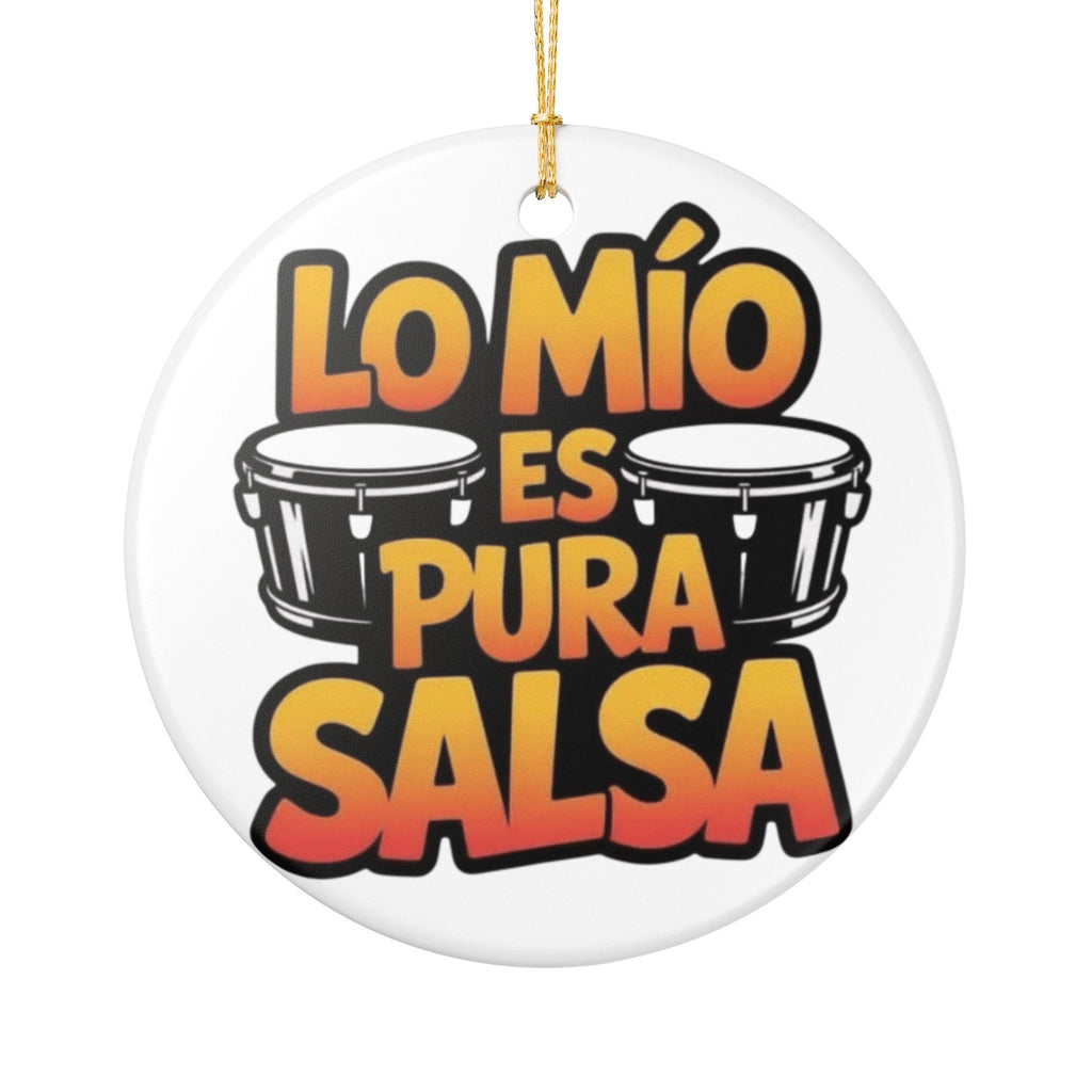 Salsa Music Ceramic Ornament - 'Lo Mío Es Pura Salsa' Decorative Piece  Puerto Rico