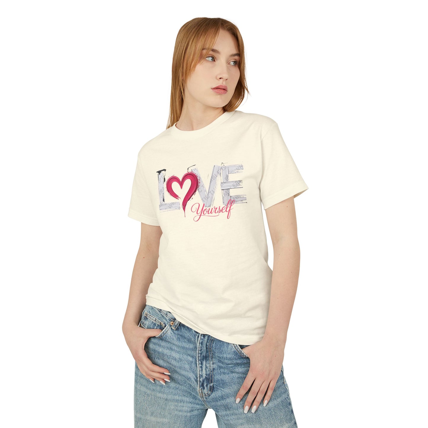 Love Yourself Graphic Tee  Heart Typography Self-Love Shirt