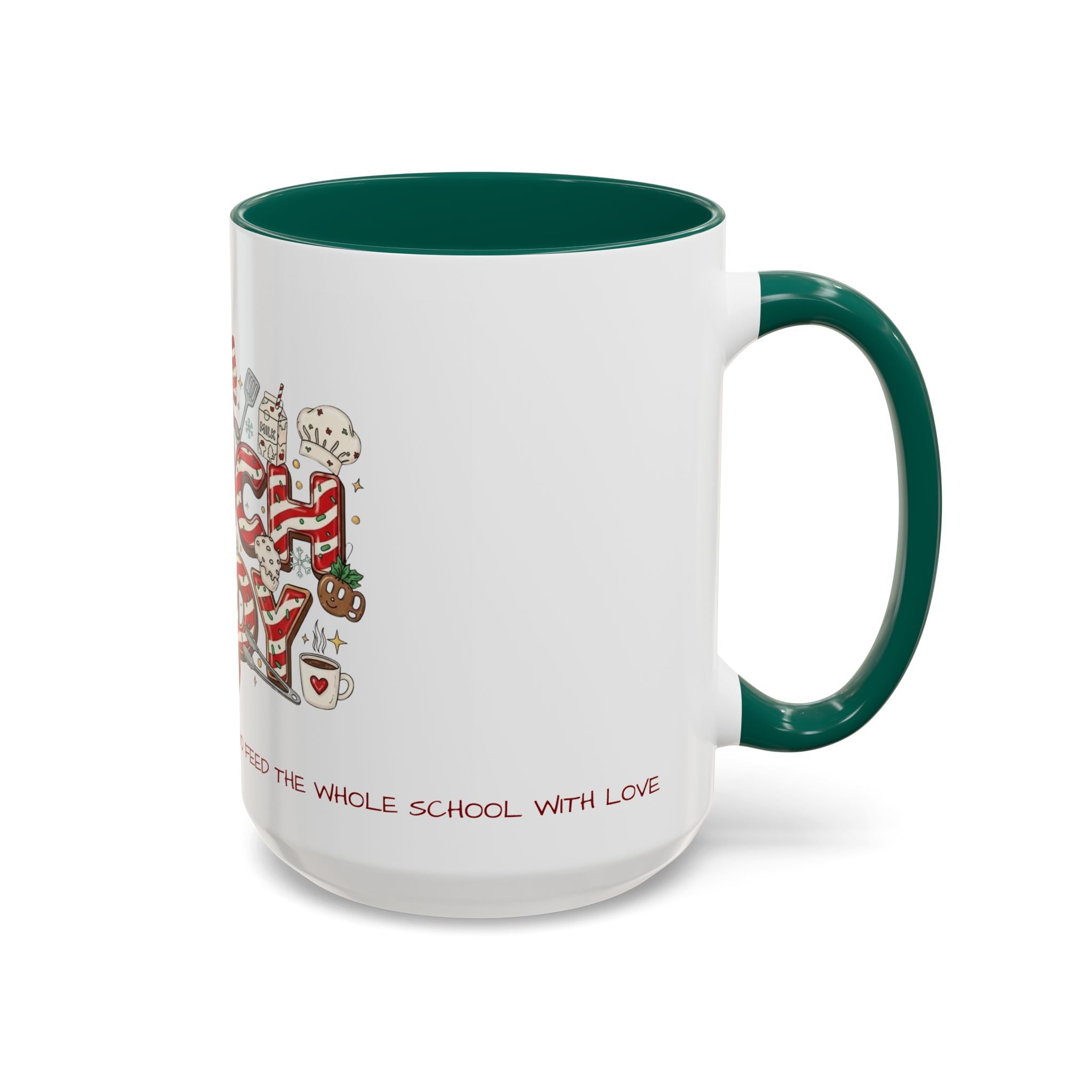 Lunch Lady Mug "Cafeteria Hero Who Feeds the Whole School With Love" | 11oz/15oz Gift  School Staff Christmas Mug Collection