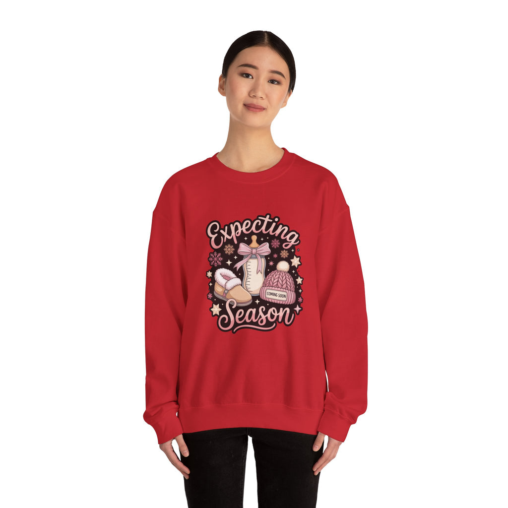Expecting Season Sweatshirt  Cute Pregnancy Announcement Pullover Cartoon Christmas T-shirts and Sweaters