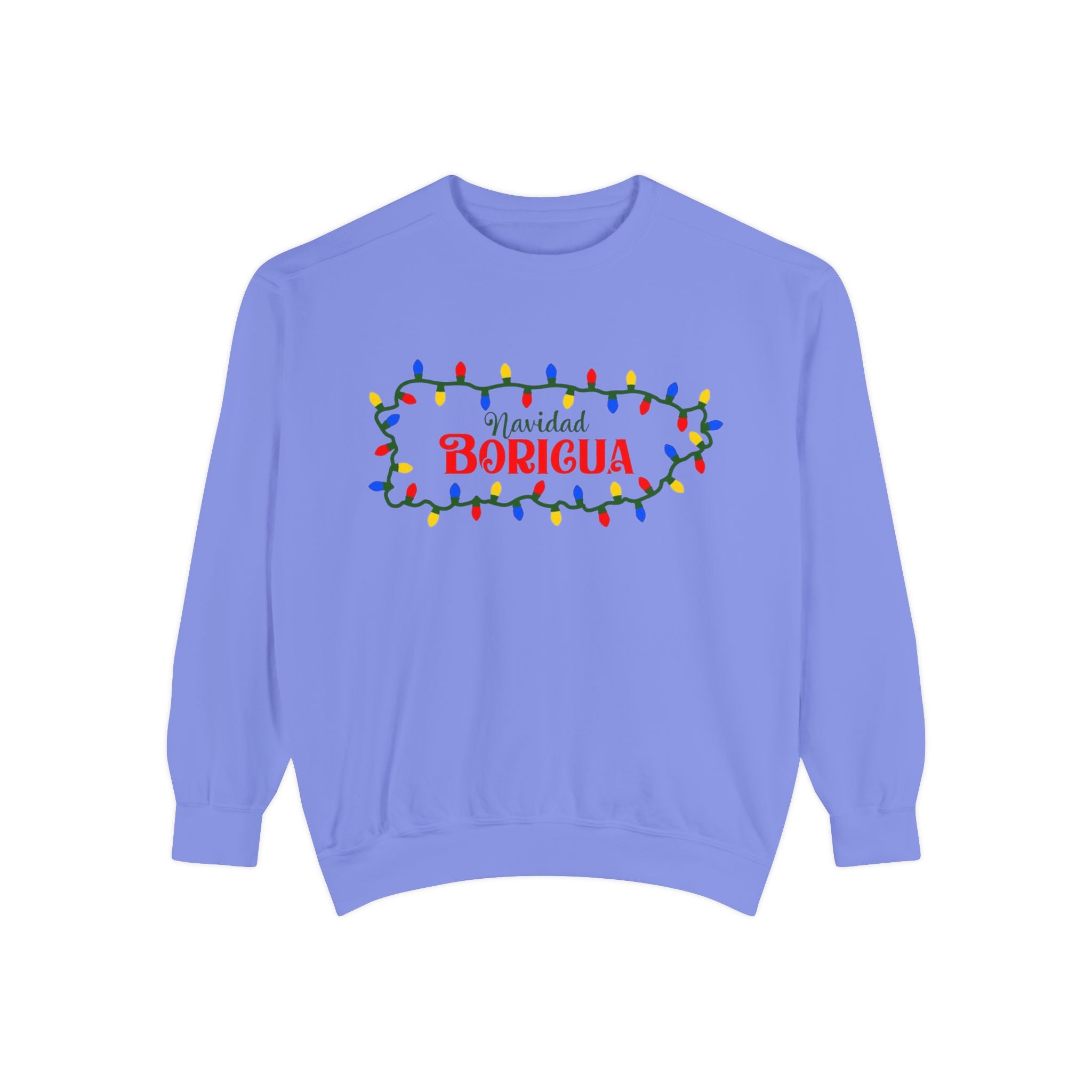 Navidad Boricua Sweatshirt — Puerto Rican Holiday Sweater with Christmas Lights