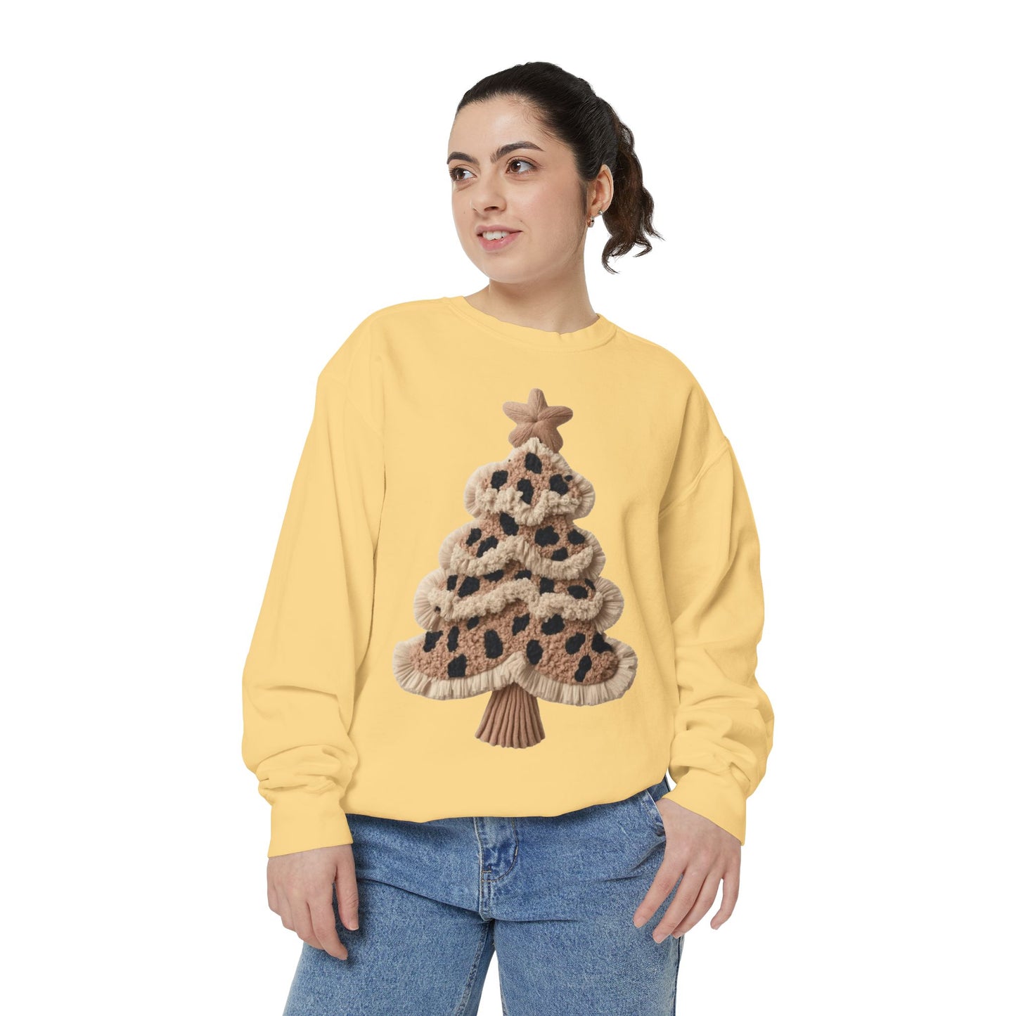 Leopard Knit Christmas Tree Sweatshirt unique festive designs and joyful